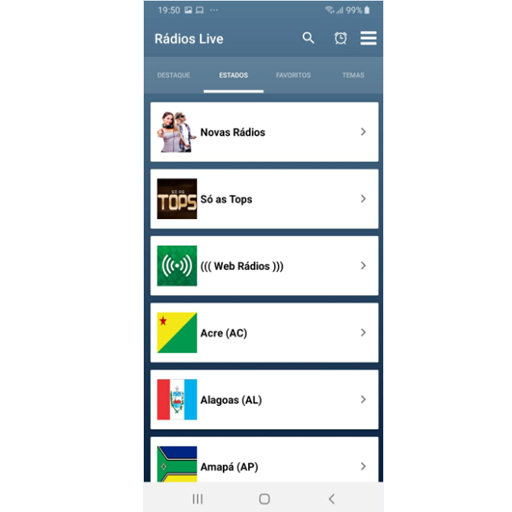Android application Rádios Live screenshort