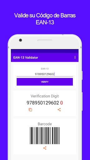 Android application EAN-13 Validator screenshort