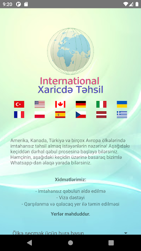 Android application İntera - Xaricdə Təhsil screenshort