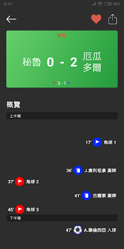 90 - 足球報分 (入球，角球通知提示) Screen 2