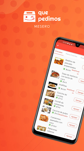 Android application quepedimos Waiter screenshort