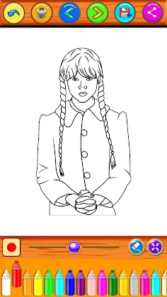 Coloring Book Wednesday Addams - Screenshot 3