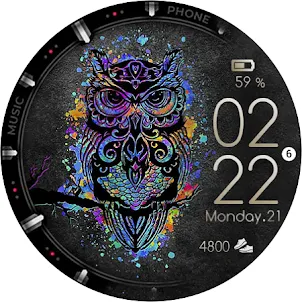 Color Owl Watch Face Wear OS