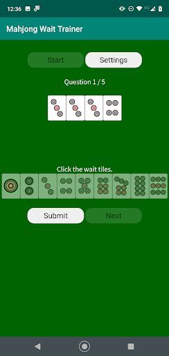 Android application Mahjong Wait Trainer screenshort