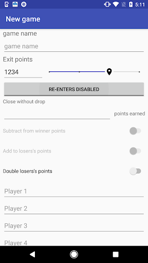Scala 40 scorekeeper Screen 2