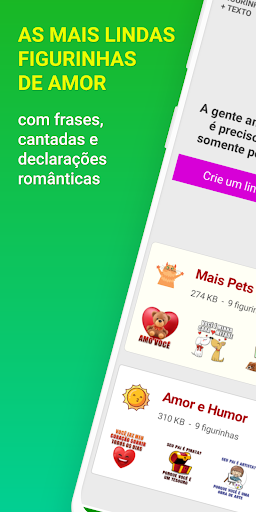 Android application Figurinhas de Amor e Cantadas screenshort