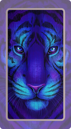 Blue Neon Tiger Wallpaperのおすすめ画像1