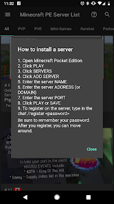 Screenshot 1 Lista de servidores para MCPE: android