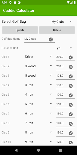 Caddie Calculator Screen 3