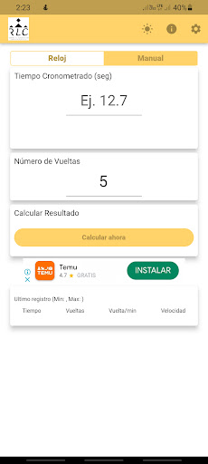 Vueltómetro Screen 2