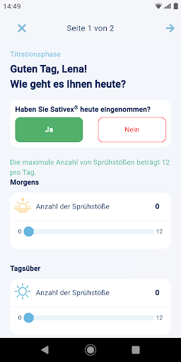 Sativex® Therapiebegleiter Screen 2