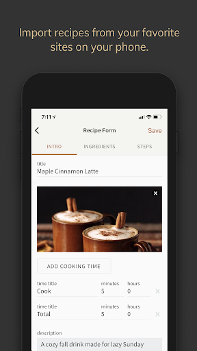Android application Saffron: Your Digital Cookbook screenshort