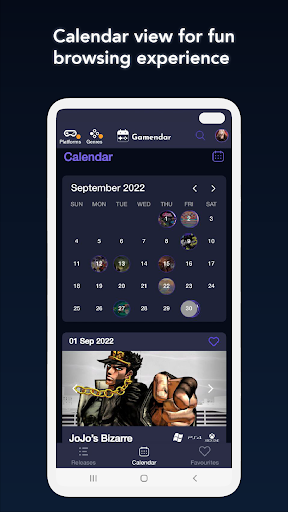 Android application Gamendar screenshort
