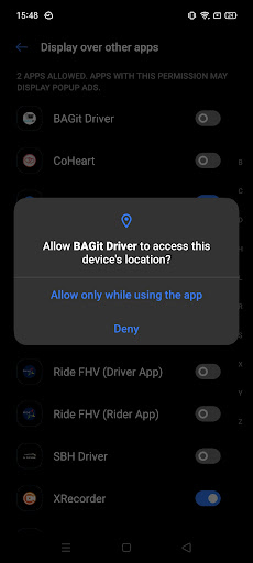 BAGit Driver Screen 2