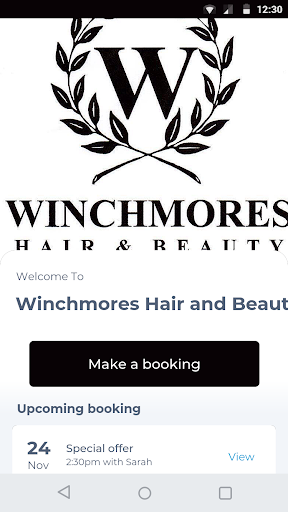 Android application Winchmores Hair and Beauty screenshort