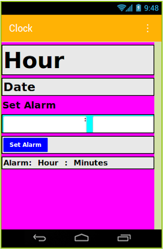 Android application Clock screenshort