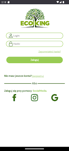 Android application EcoKing screenshort