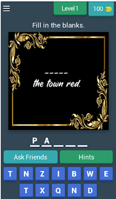 Fill in the Blank Word Quiz - Screenshot 1