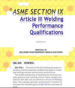 ASME IX WELDER QUALIFICATION