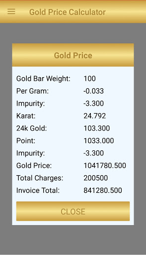 Gold Lab Price Calculator Screen 3