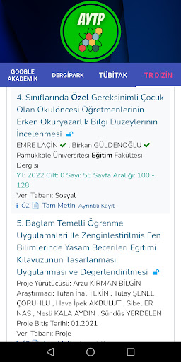Akademik Yayın Tarama Programı Screen 2