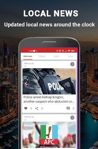 Android application Wazam:Breaking news and Local screenshort