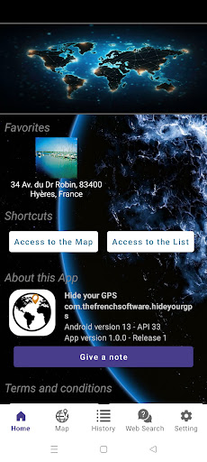 Android application Hide your location - Fake GPS screenshort