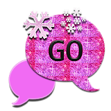 GO SMS THEME/GlitterPnkSnwFlk icon