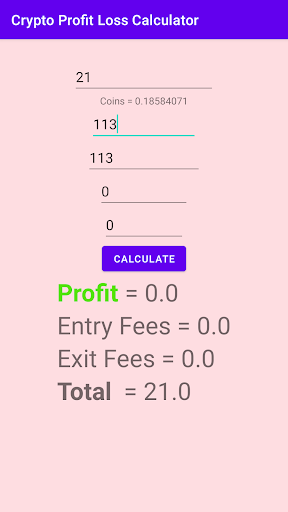 Crypto Profit-Loss Calculator Screen 2