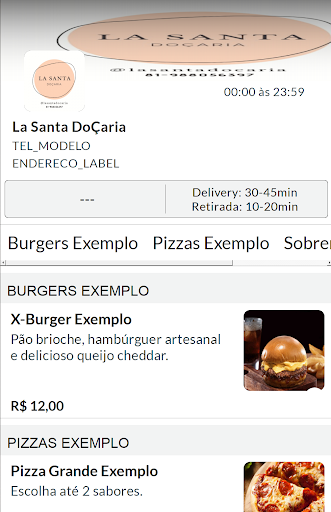 Android application La Santa Doçaria screenshort