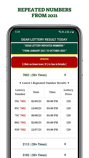 Dear Lottery Result Today 7