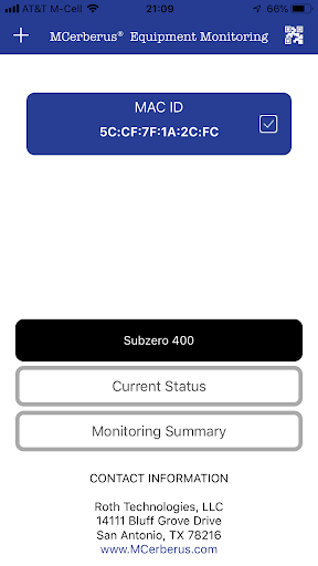 Android application MCerberus® Equipment Monitor screenshort