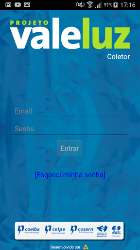 Android application ValeLuz Coletor screenshort