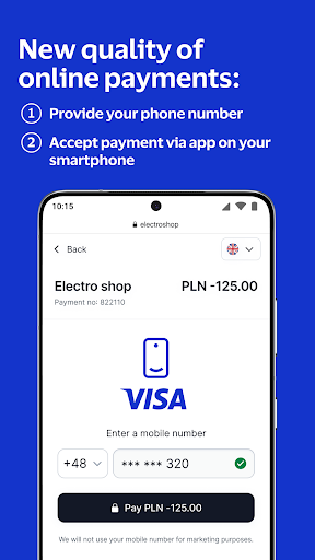Android application Visa Mobile – online payments screenshort