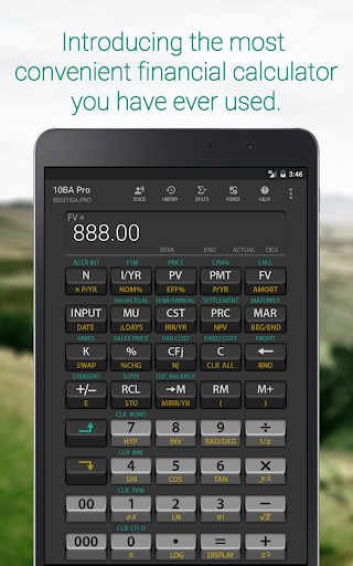 Screenshot of 10BA Pro Financial Calculator