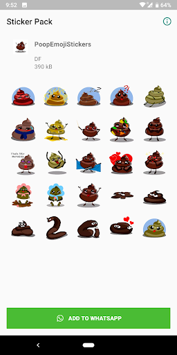 Android application Poop Stickers for WhatsApp screenshort