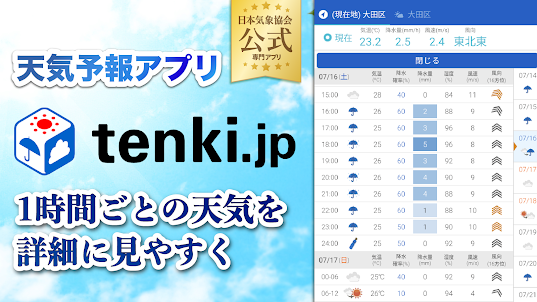 tenki.jp 日本気象協会の天気予報アプリ・雨雲レーダー