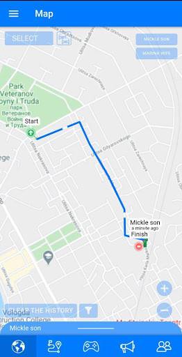 Android application Live: GPS tracker, the coolest screenshort