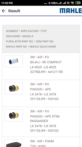 Mahle Anand Filters Screen 3