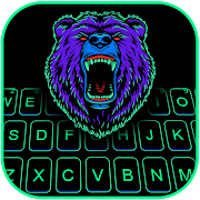 Neon Scary Bear Keyboard Background