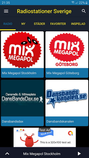 Android application Radiostationer Sverige screenshort