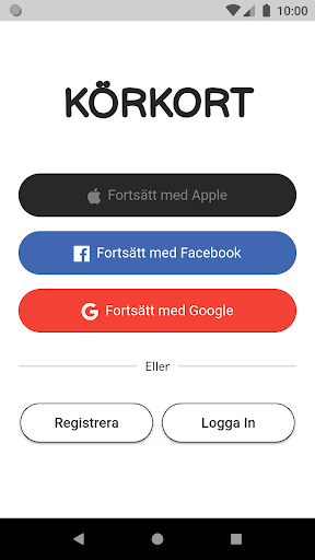 Android application B,C,D,taxi och taxiåkeri teori screenshort
