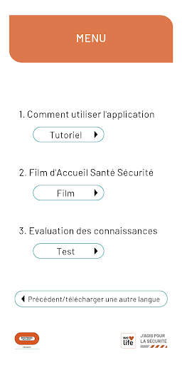 Android application Accueil Santé Sécurité BBF screenshort