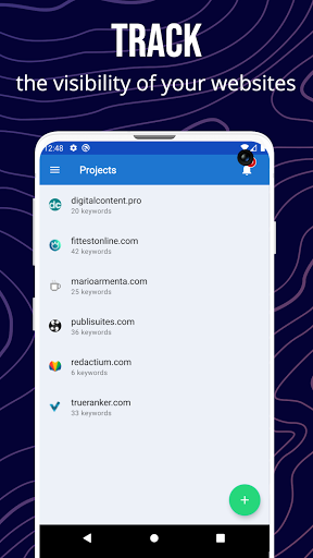 Android application TrueRanker - SEO Rank Tracker screenshort