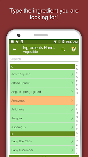 Screenshot of Ingredients & Nutrition Guide