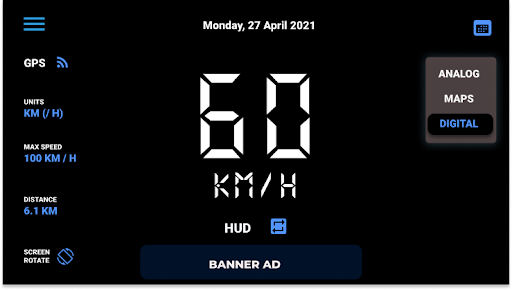 GPS Speedometer - Odometer HUD Screen 3