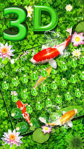 3D Cute Live Koi Fish Keyboard Theme ?