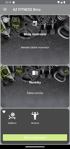 Android application AZ FITNESS Brno screenshort