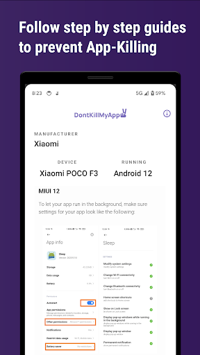 DontKillMyApp: Make apps work Screen 3