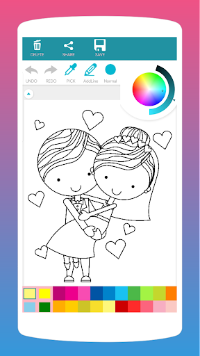 Bride and Groom Coloring Book Screen 2